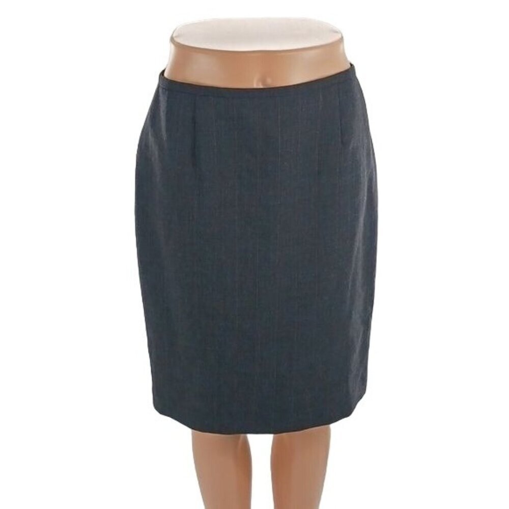 Ann Taylor Womens Pencil Skirt Size 4 Gray Wool Lined Career Office Classic